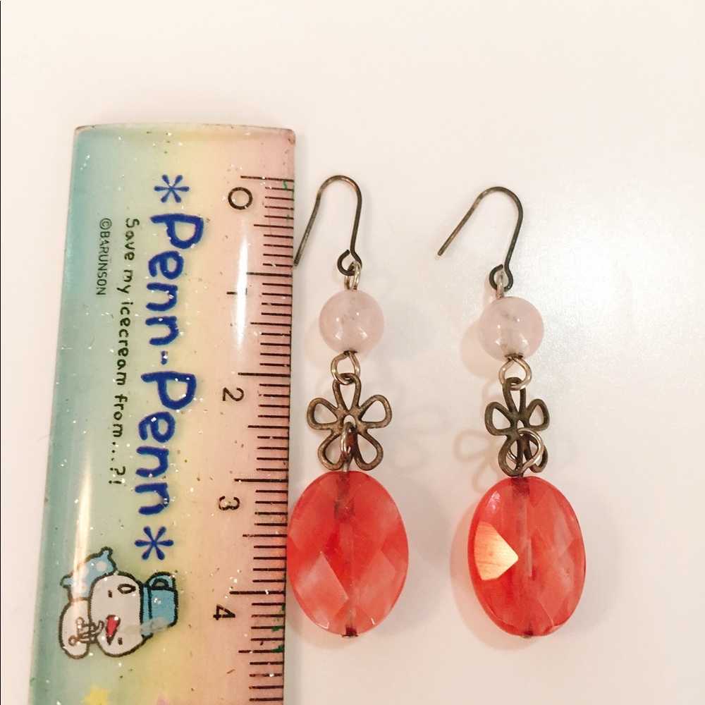 Orange Pink earrings - Picture 2 of 2